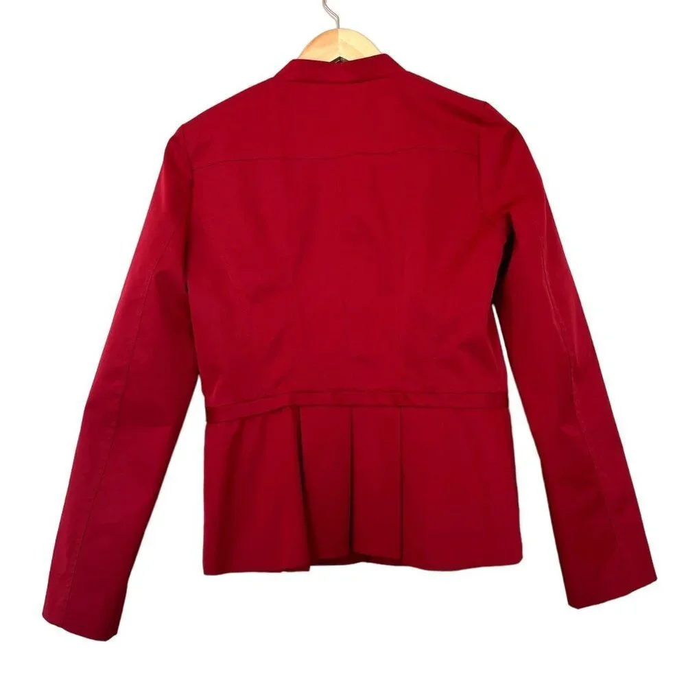 Cynthia Rowley Cherry Red Zip Up Blazer S